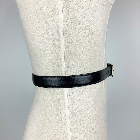 Women’s Black Bonded Leather Belt Size 26-28 - Picture 2 of 8